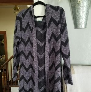Maurices Purple Chevron Cardigan